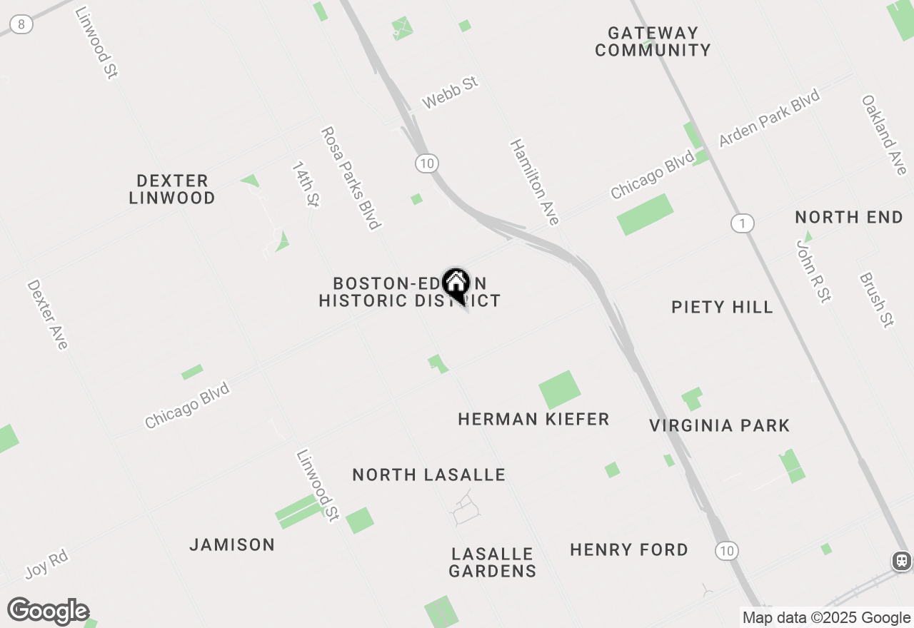 Map of 1670 Edison Street, Detroit, MI 48206