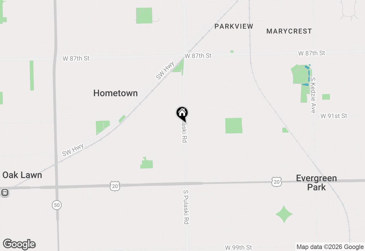 Map of 9202 S Pulaski Road #1E, Oak Lawn, IL 60453