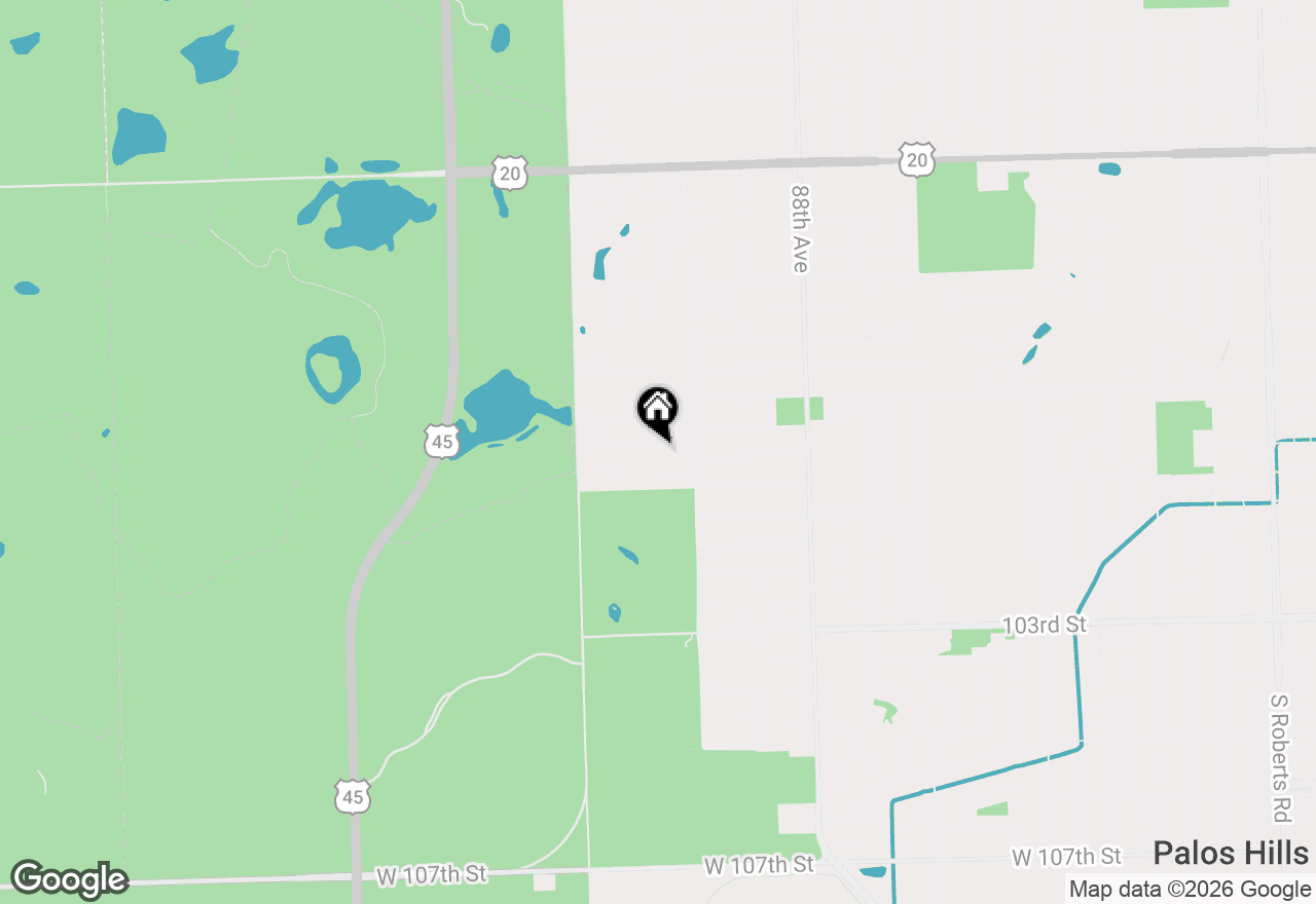 Map of 9039 Windsor Drive, Palos Hills, IL 60465