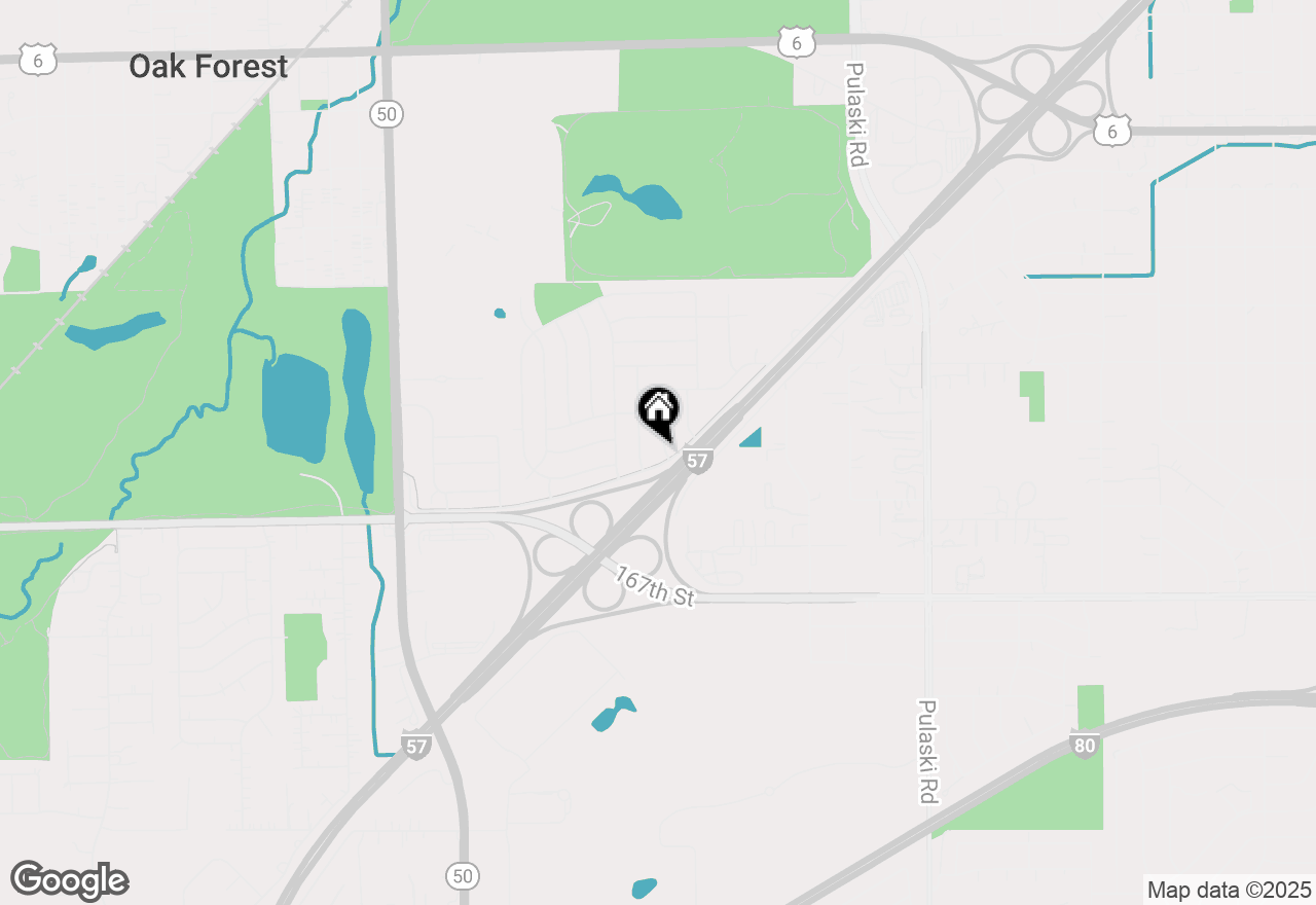 Map of 16524 Brockton Lane, Oak Forest, IL 60452