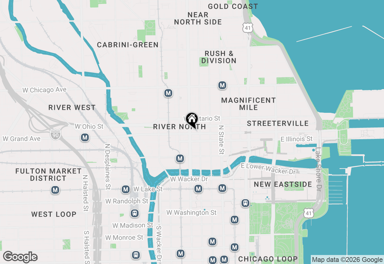 Map of 126 W Grand Avenue, Chicago, IL 60654
