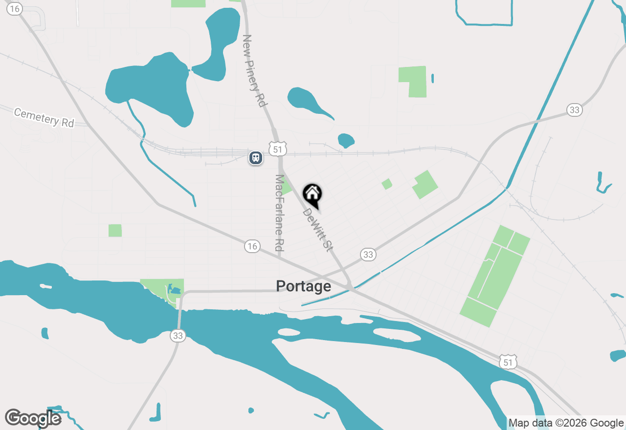 Map of 709 Dewitt Street, Portage, WI 53901