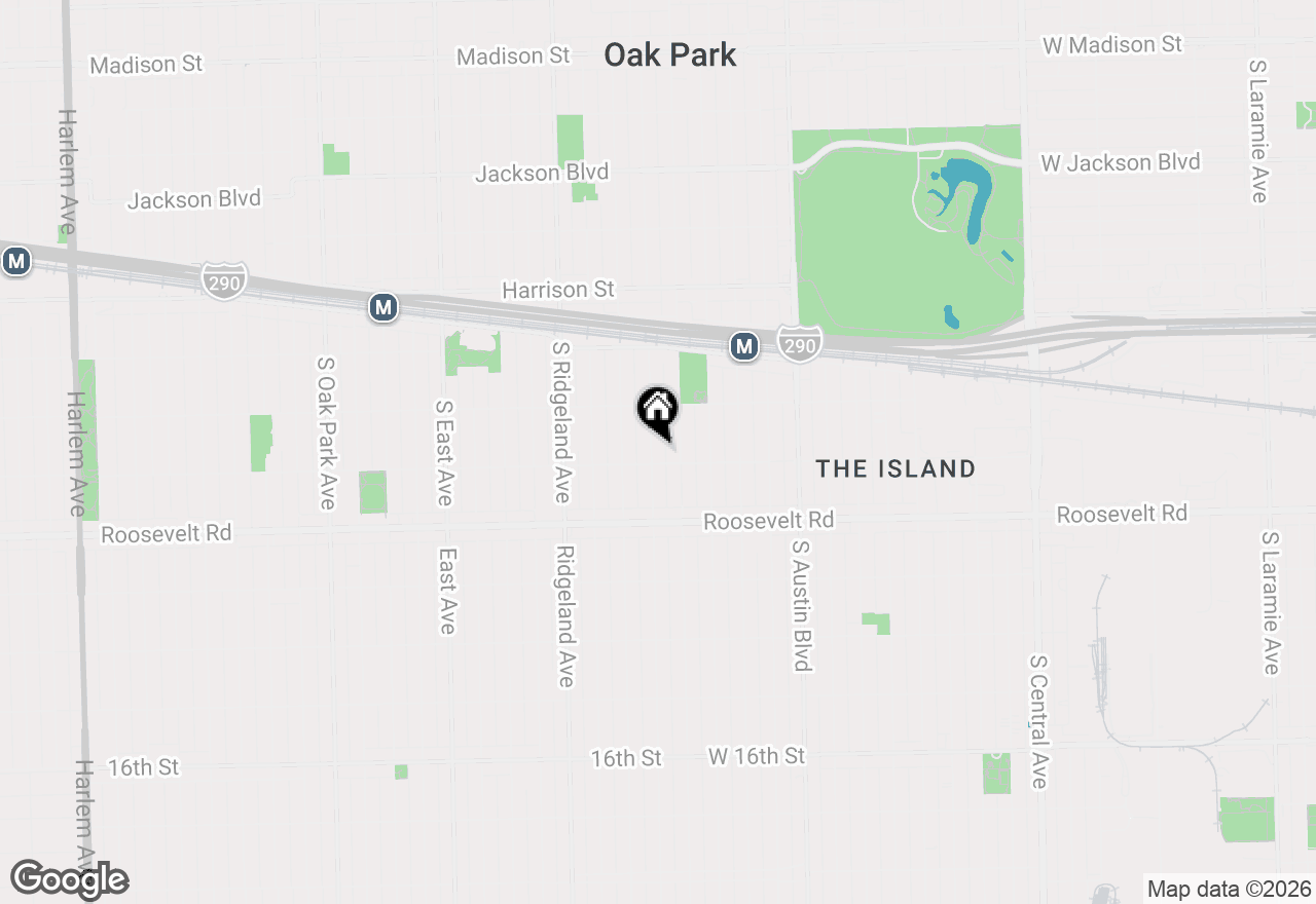 Map of 1140 S Harvey Avenue, Oak Park, IL 60304