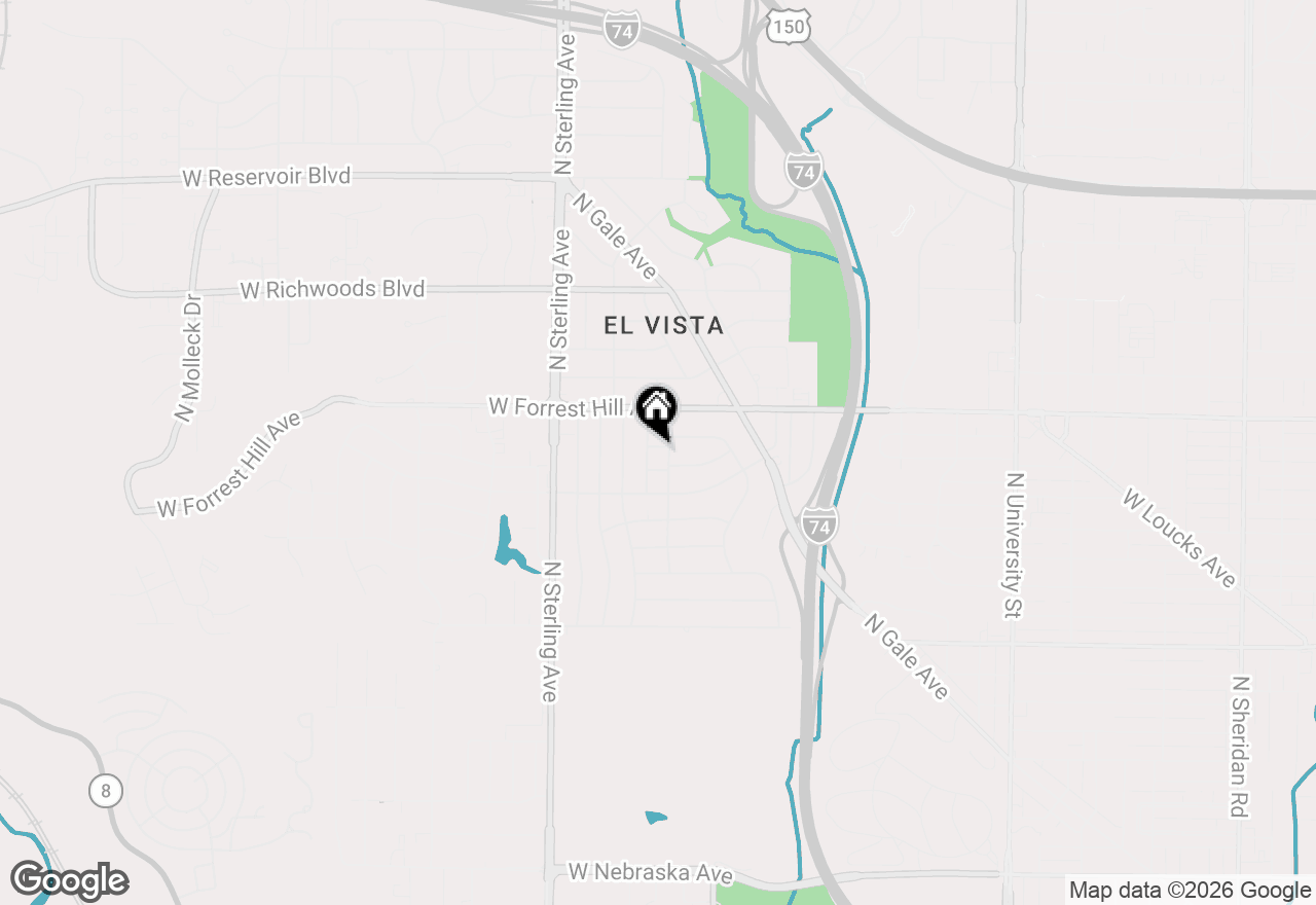 Map of 2208 W Vernon Court, Peoria, IL 61604