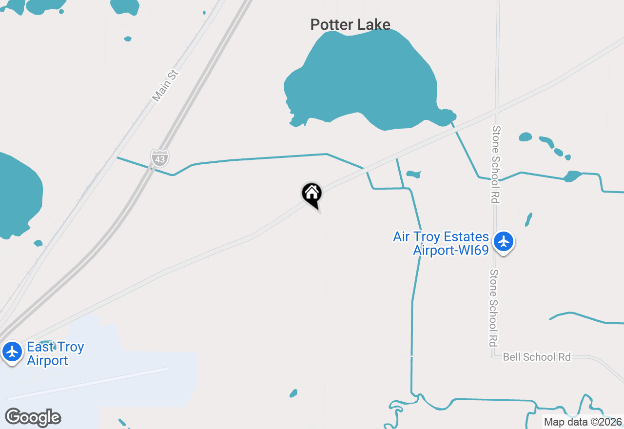 Map of N8747 Hillburn Mill Rd, East Troy, WI 53120