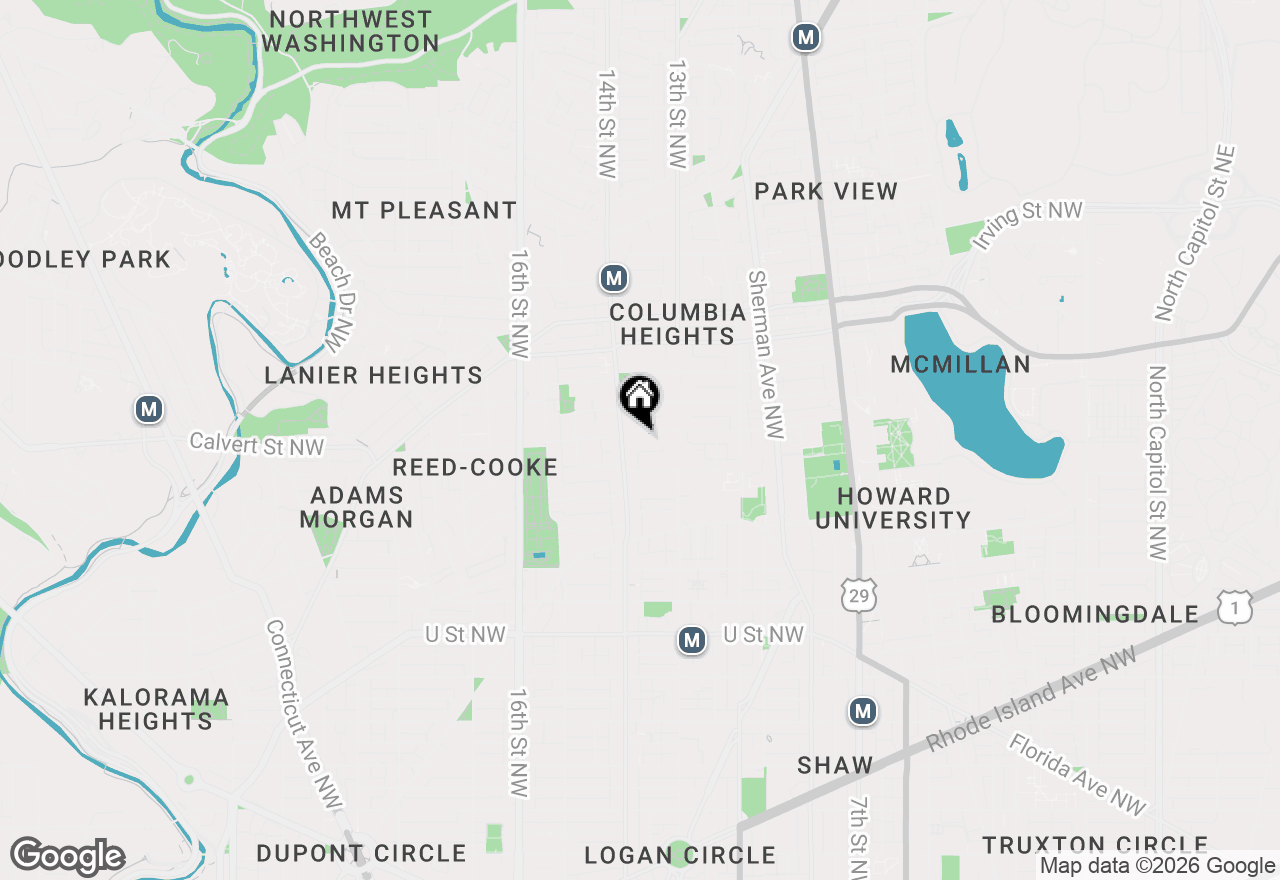 Map of 1354 Euclid Street Nw #303B, Washington, DC 20009
