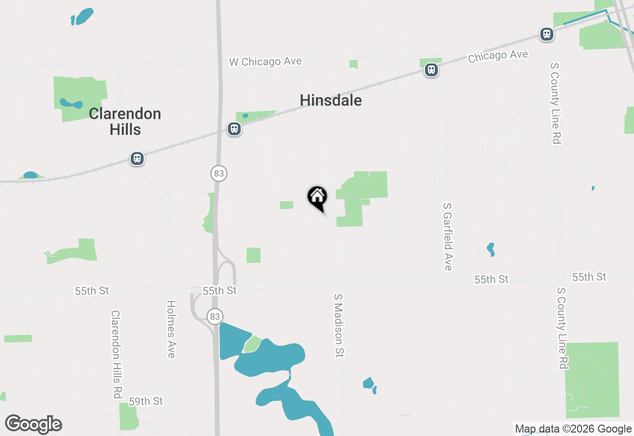 Map of 732 S Thurlow Street, Hinsdale, IL 60521