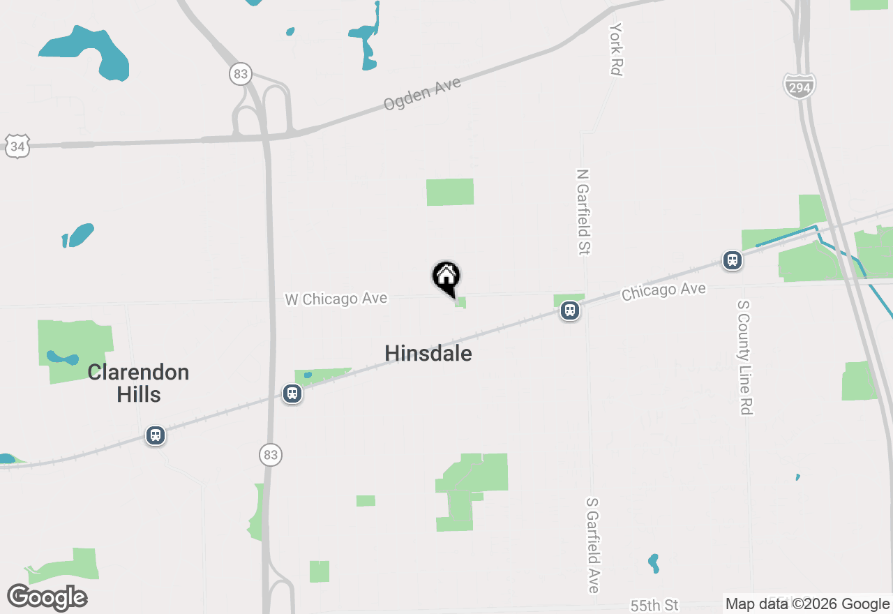 Map of 10 S Clay Street, Hinsdale, IL 60521