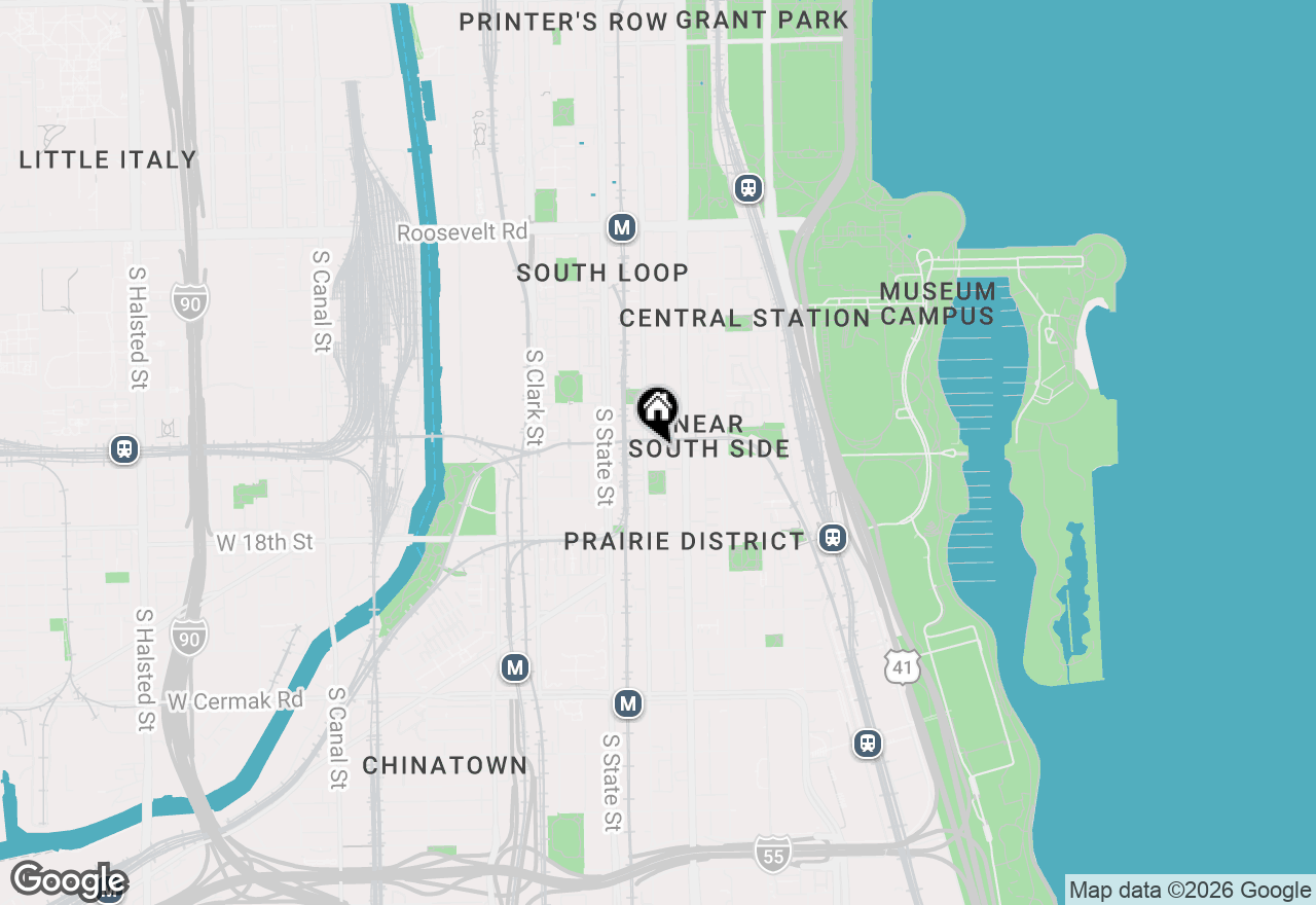 Map of 50 E 16th Street #1107, Chicago, IL 60616