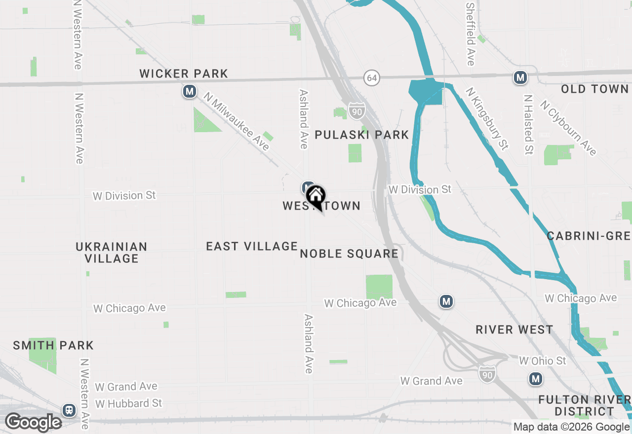 Map of 1542 W Thomas Street, Chicago, IL 60642