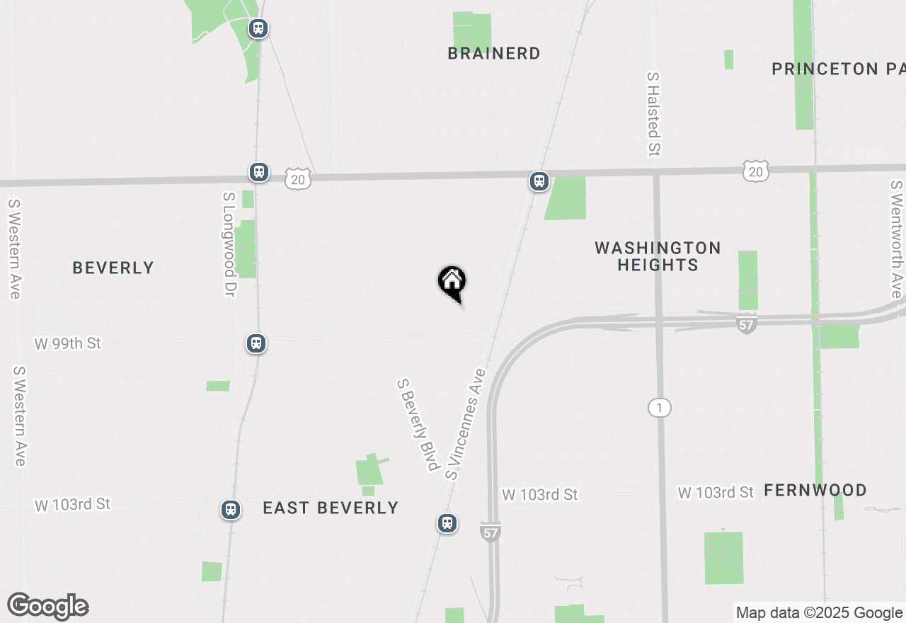 Map of 1302 W 98th Place, Chicago, IL 60643