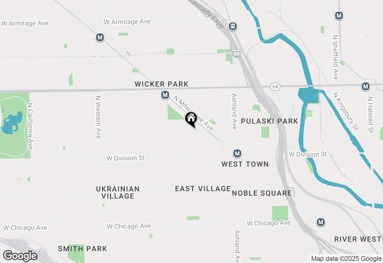 Map of 1341 N Wolcott Avenue #A, Chicago, IL 60622