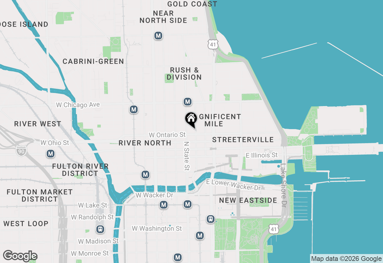Map of 10 E Ontario Street #4304, Chicago, IL 60611