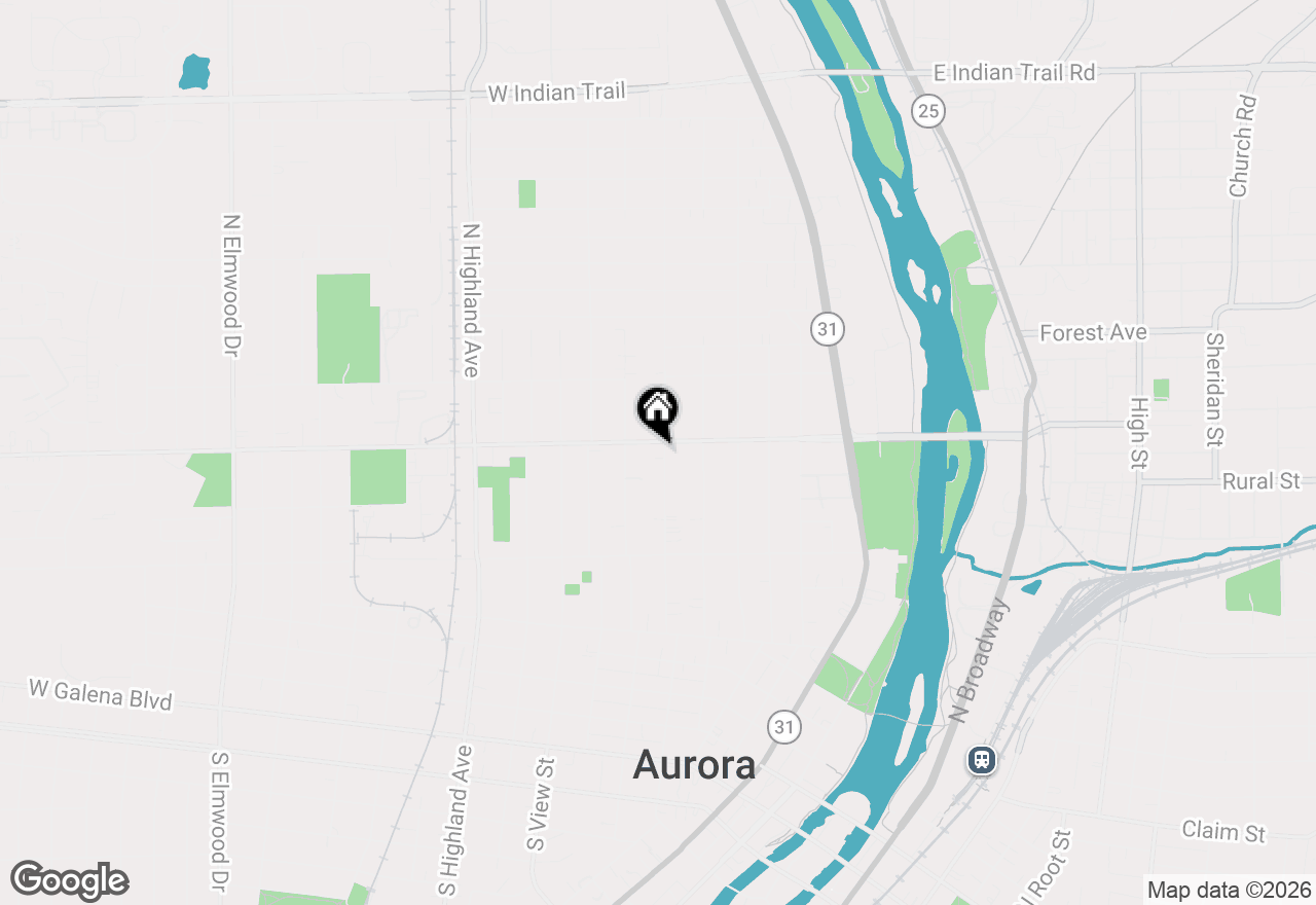 Map of 642 Pennsylvania Avenue, Aurora, IL 60506