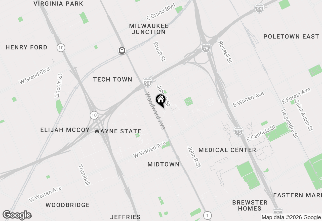 Map of 15 E Kirby Street #204, Detroit, MI 48202