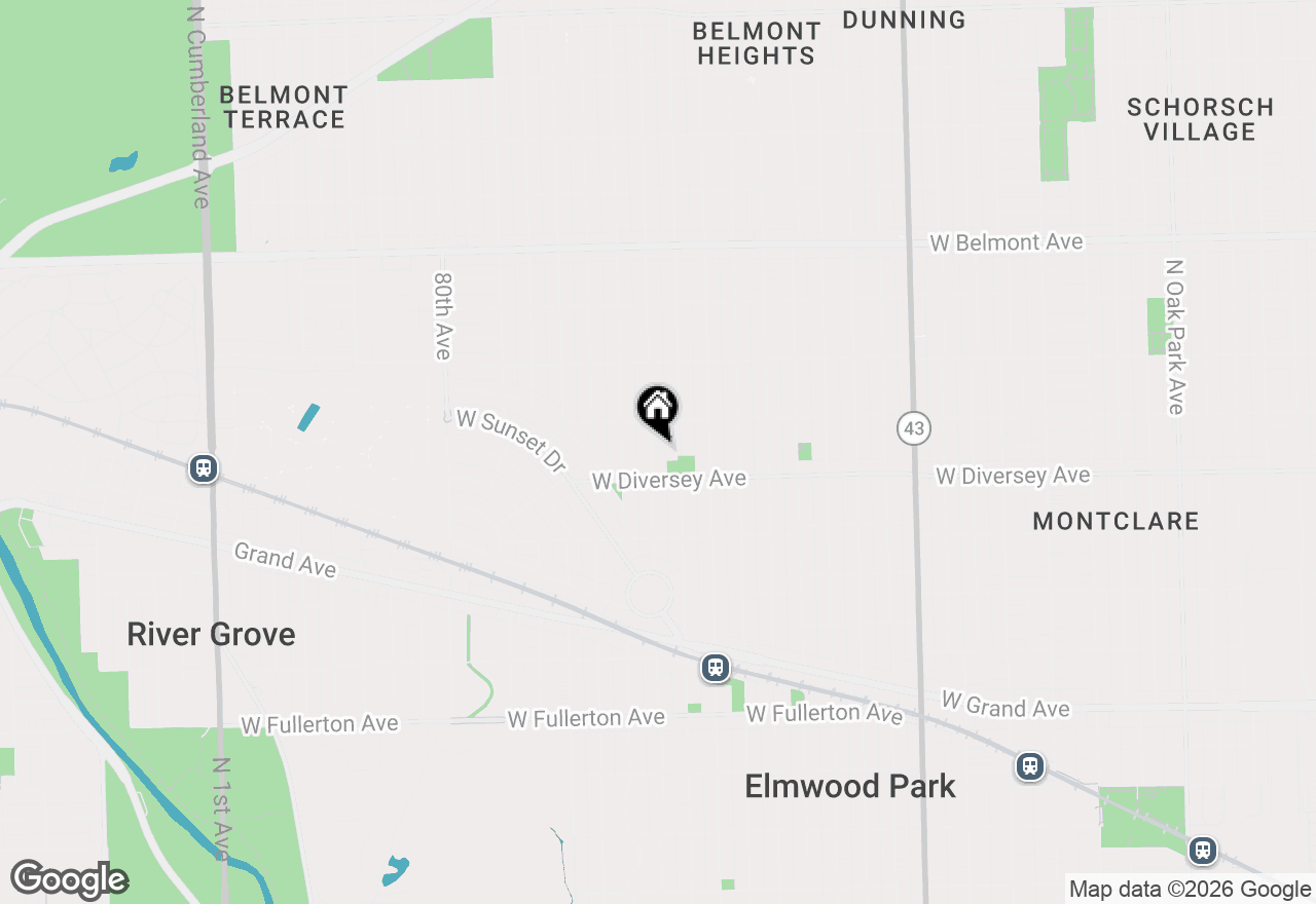 Map of 2823 N 76th Court, Elmwood Park, IL 60707