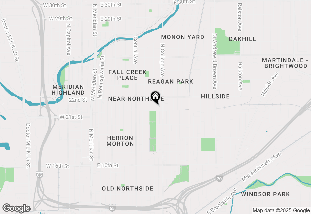 Map of 2117 Broadway Street, Indianapolis, IN 46202