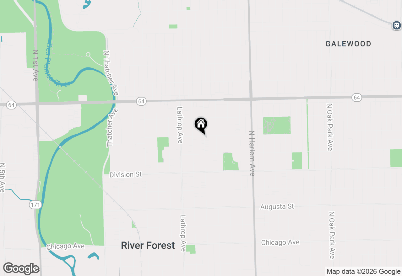 Map of 1344 Monroe Avenue, River Forest, IL 60305