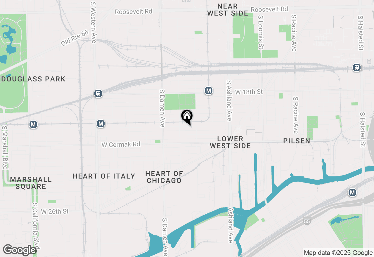 Map of 1833 W 21st Street #1M, Chicago, IL 60608