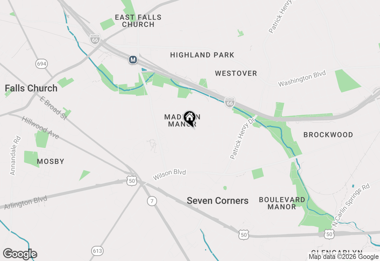 Map of 986 N Powhatan Street, Arlington, VA 22205