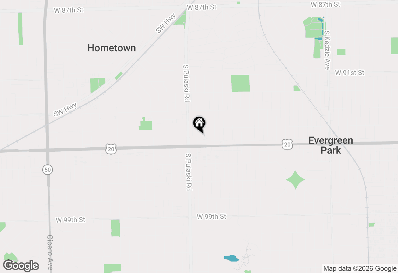 Map of 9427 S Harding Avenue, Evergreen Park, IL 60805