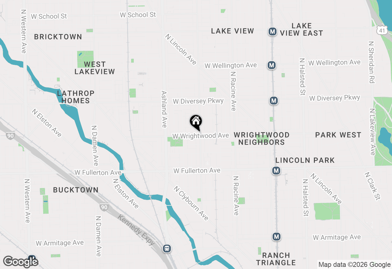 Map of 1410 W Wrightwood Avenue #E, Chicago, IL 60614