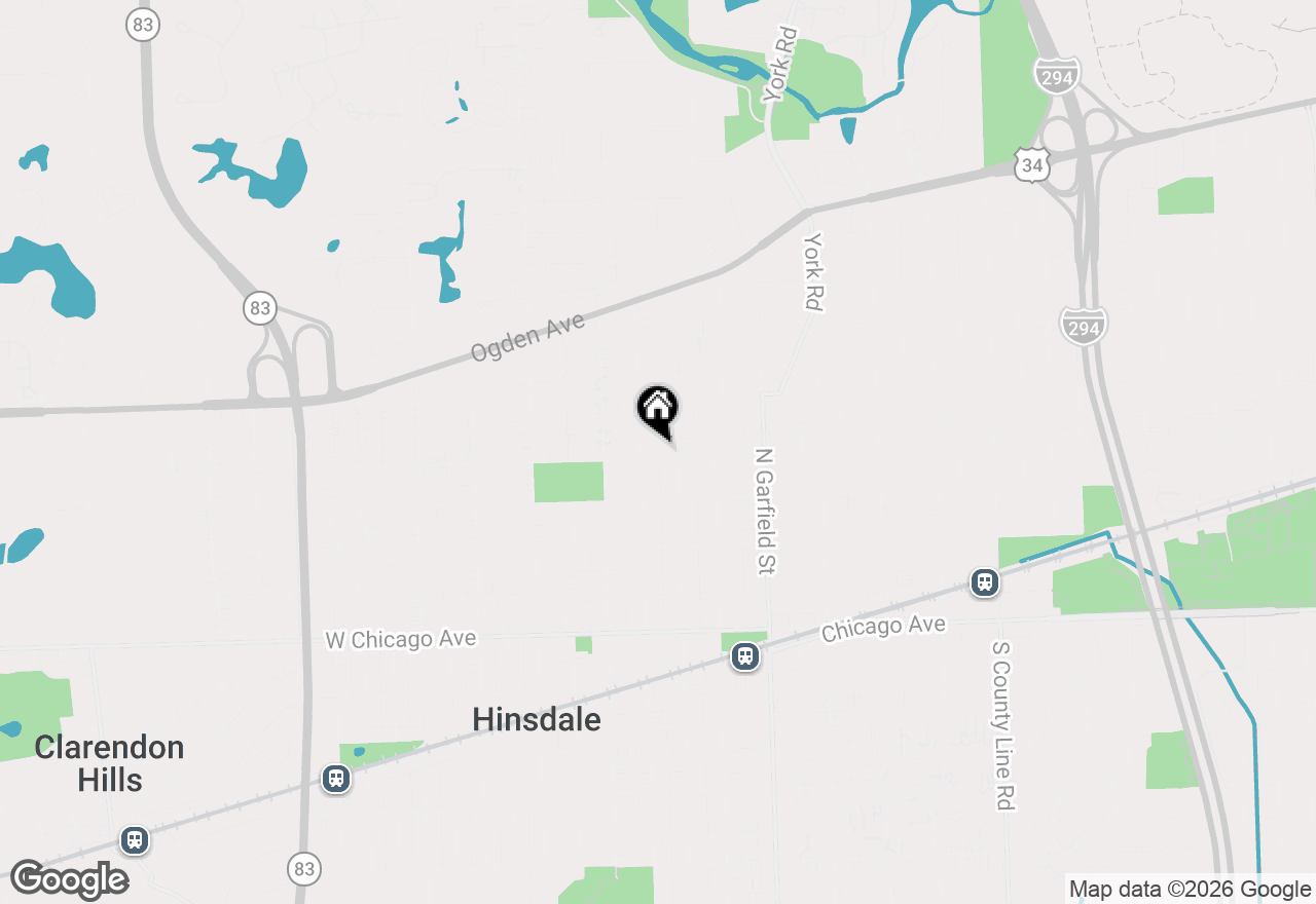 Map of 117 W North Street, Hinsdale, IL 60521