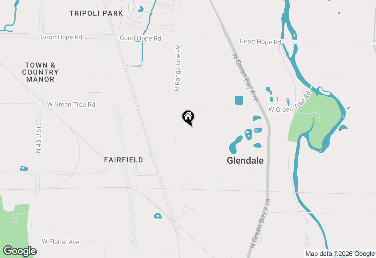 Map of 6660 N Braeburn Ln, Glendale, WI 53209