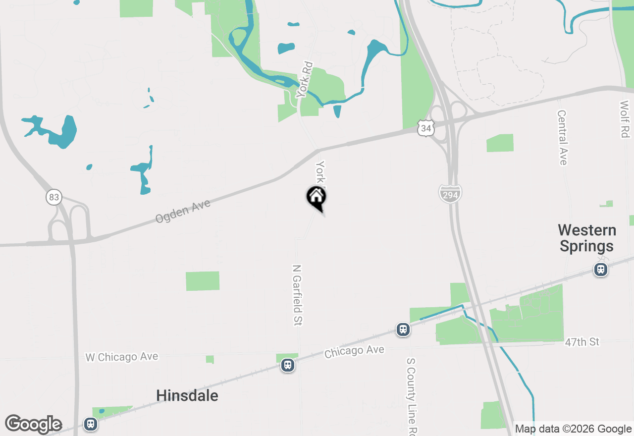 Map of 531 N York Road, Hinsdale, IL 60521