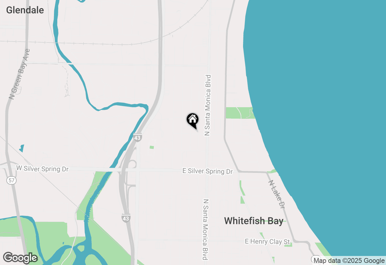Map of 5800 N Kent Ave, Whitefish Bay, WI 53217