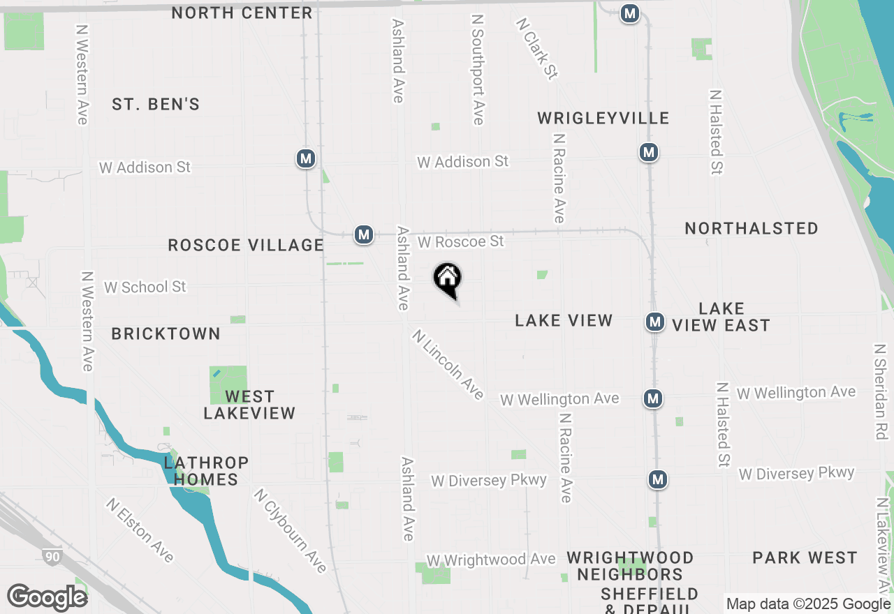 Map of 1459 W Melrose Street #1N, Chicago, IL 60657