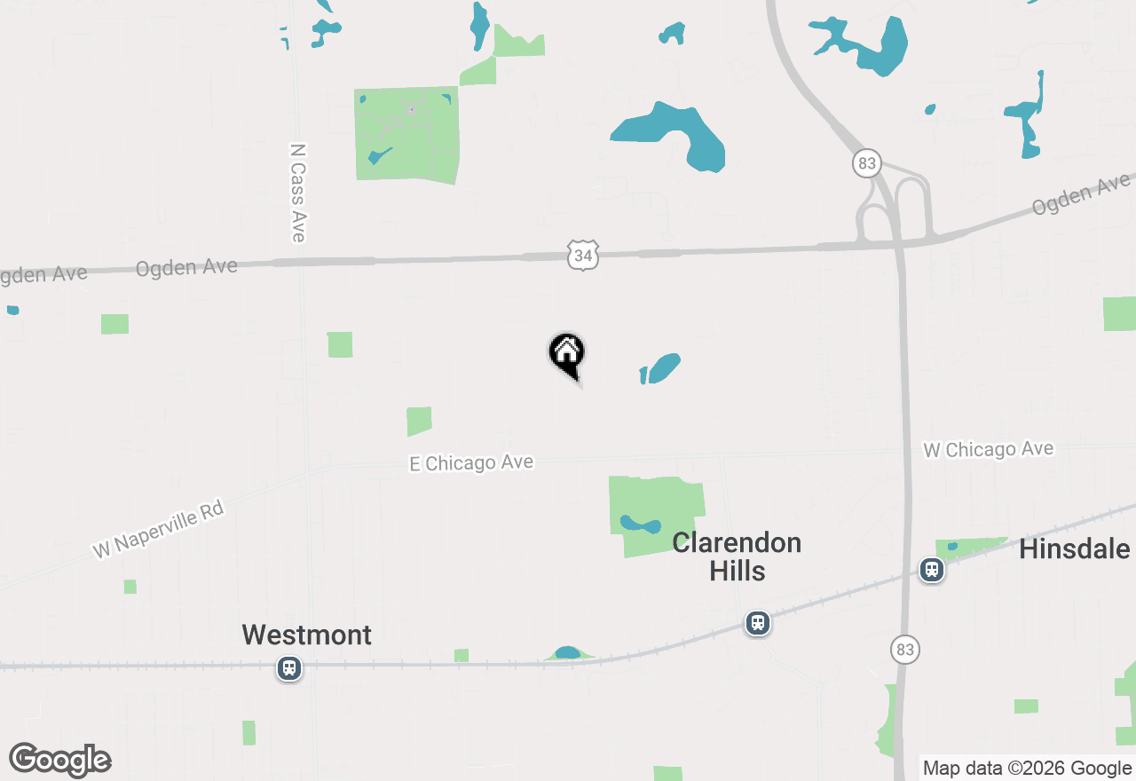 Map of 417 Naperville Road, Clarendon Hills, IL 60514