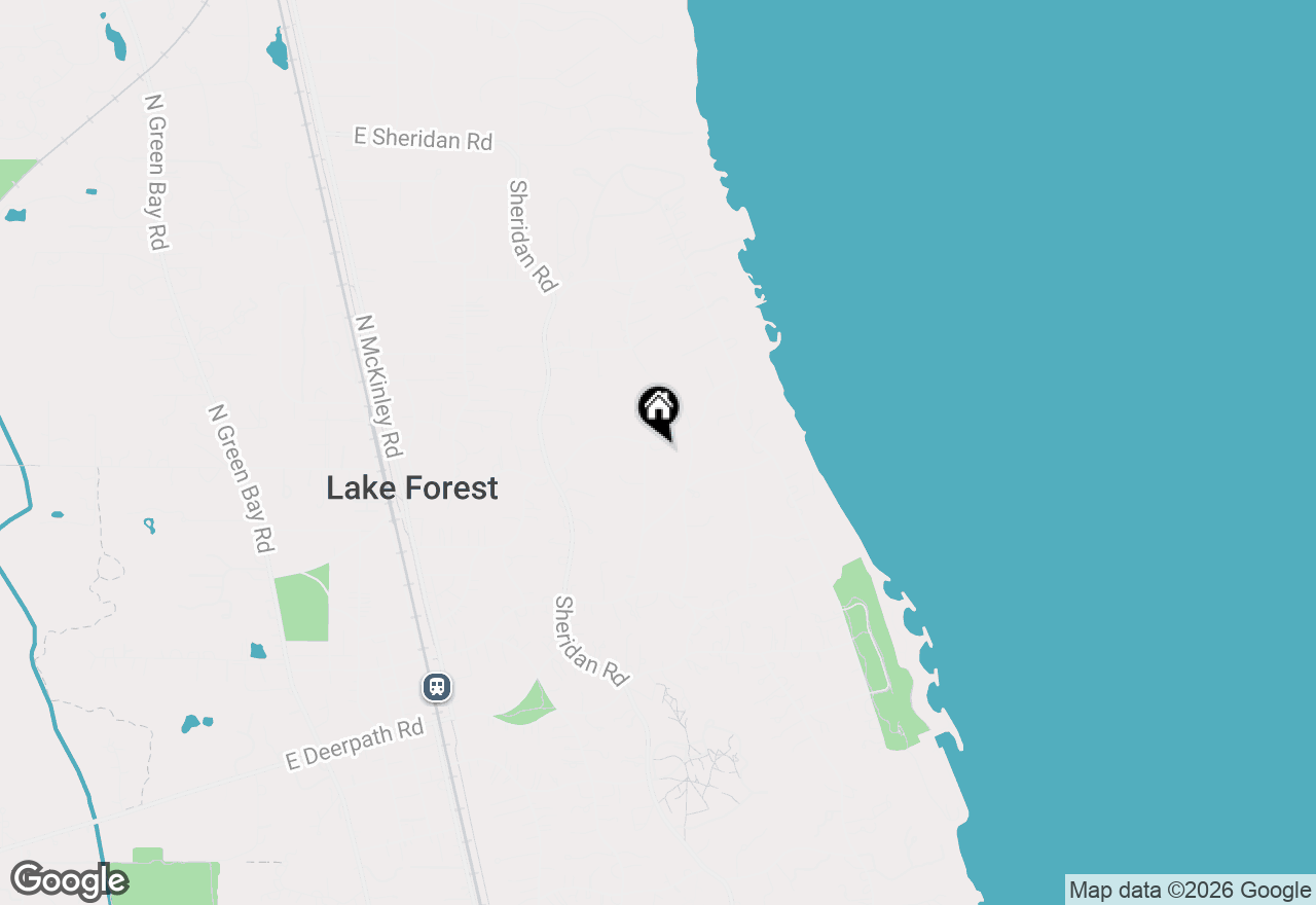 Map of 675 E Woodland Road, Lake Forest, IL 60045