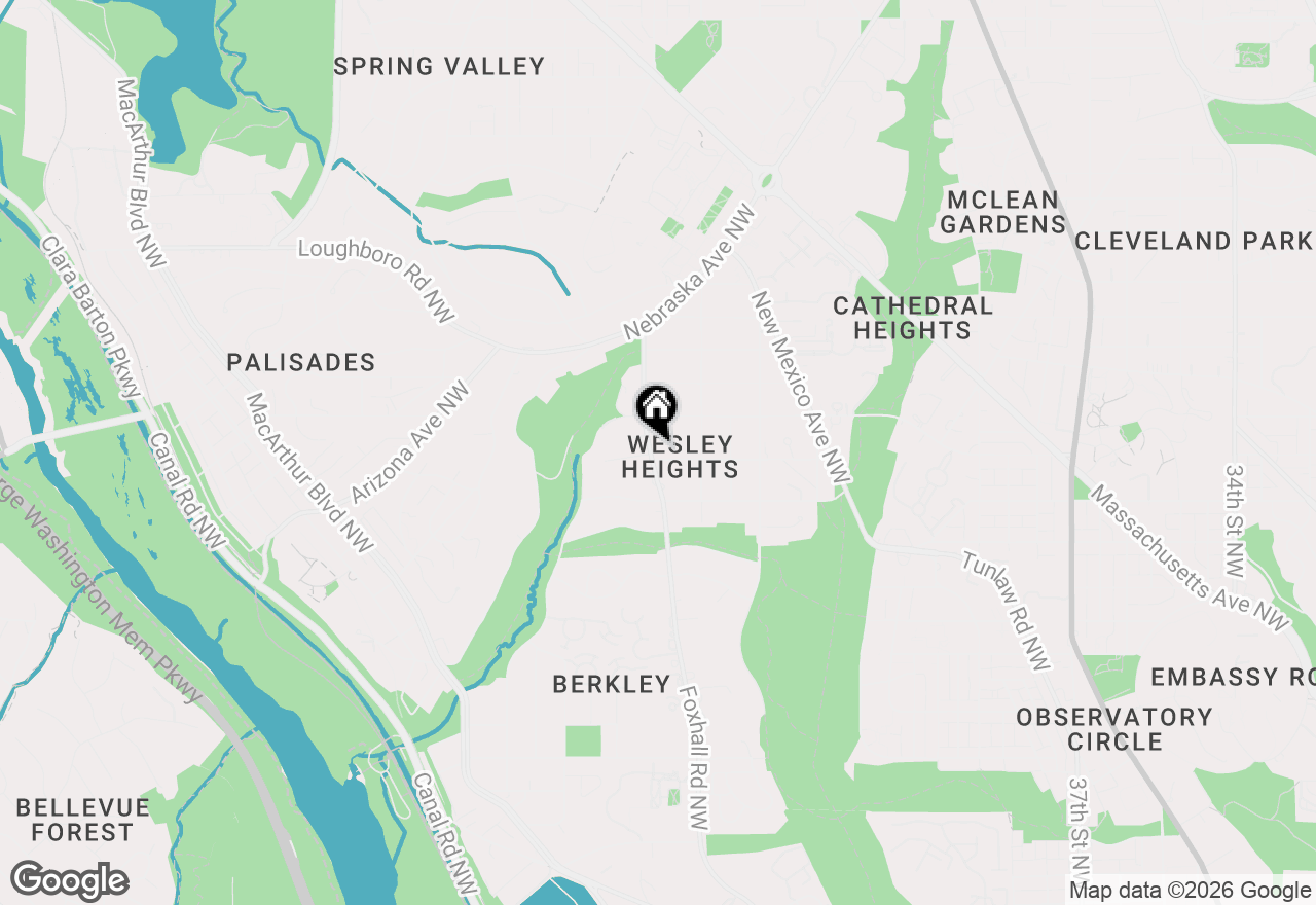 Map of 3001 Foxhall Road Nw, Washington, DC 20016
