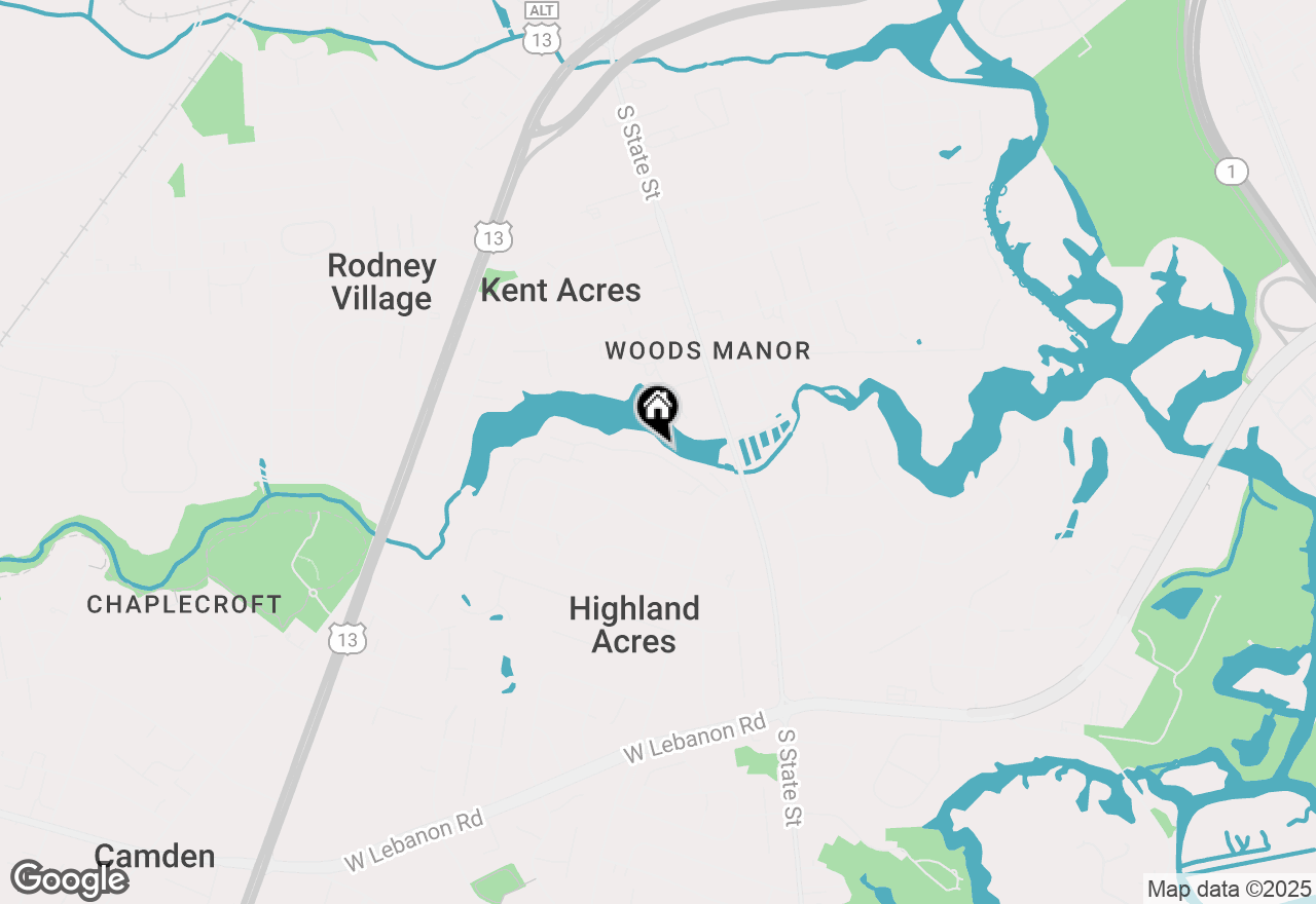 Map of 89 S Shore Drive, Dover, DE 19901