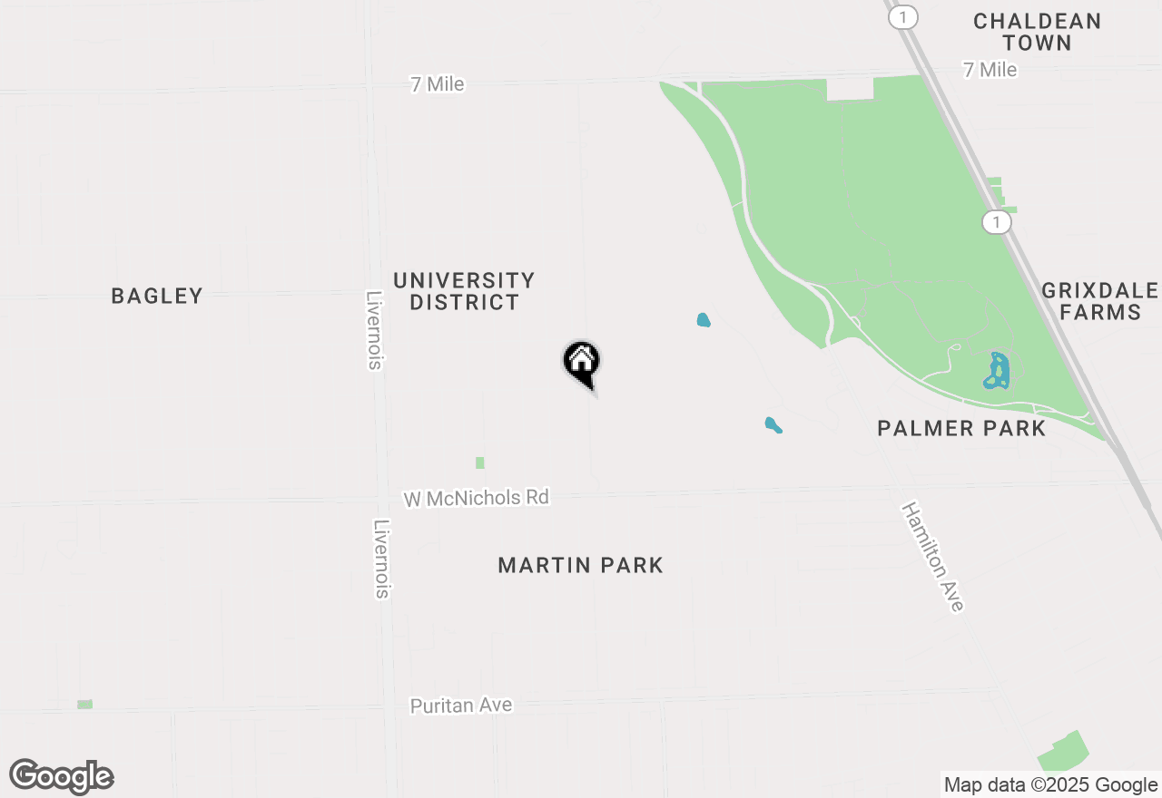 Map of 17394 Parkside Street, Detroit, MI 48221