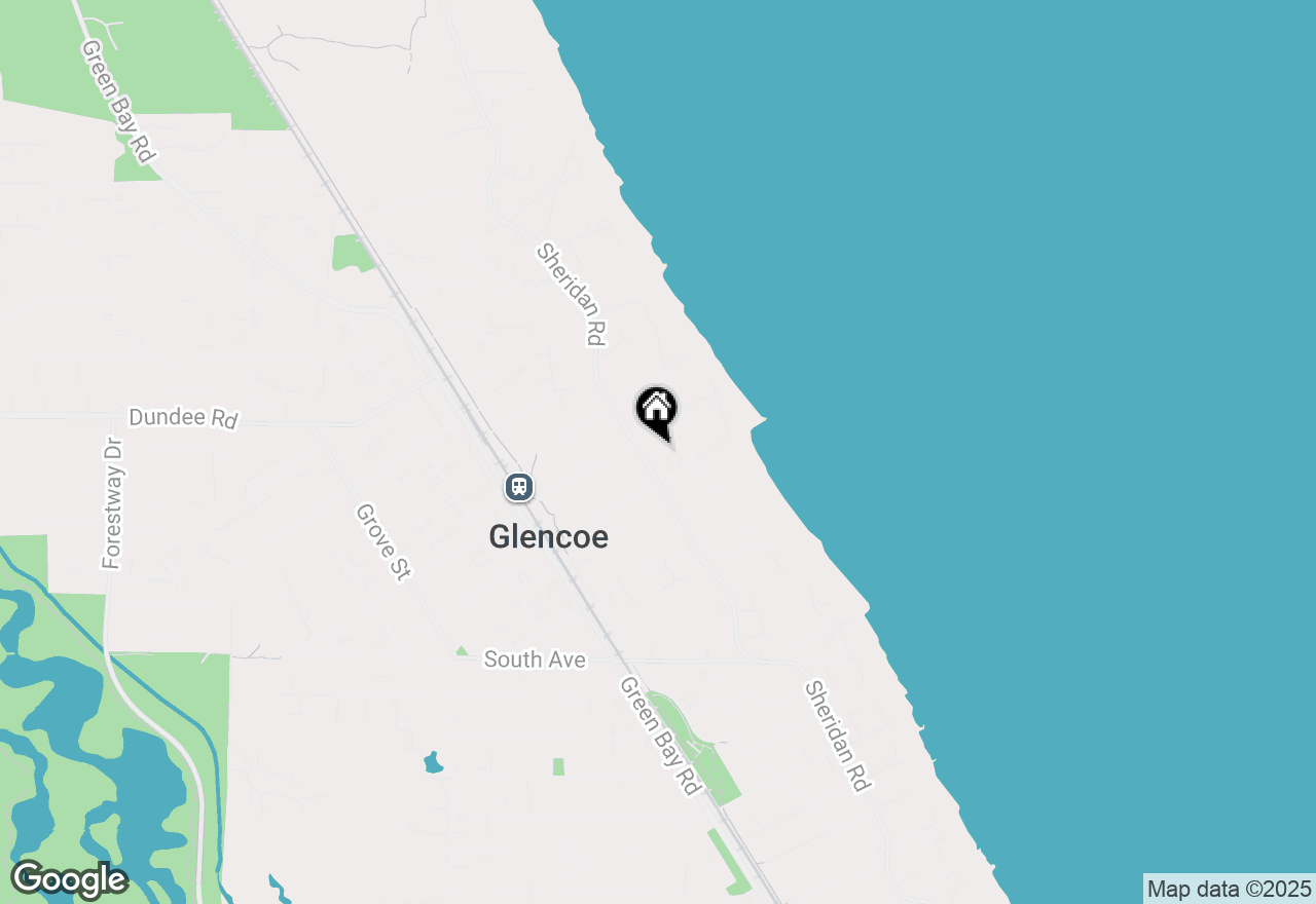 Map of 677 Sheridan Road, Glencoe, IL 60022