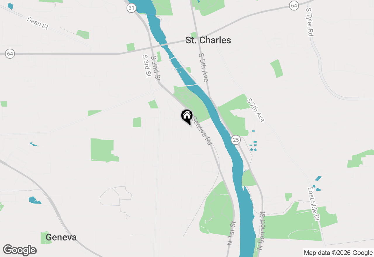 Map of 928 Ash Street, St. Charles, IL 60174