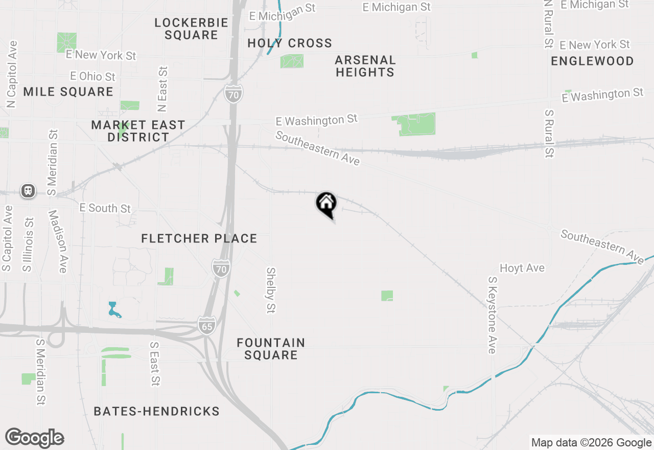 Map of 1405 Deloss Street, Indianapolis, IN 46201