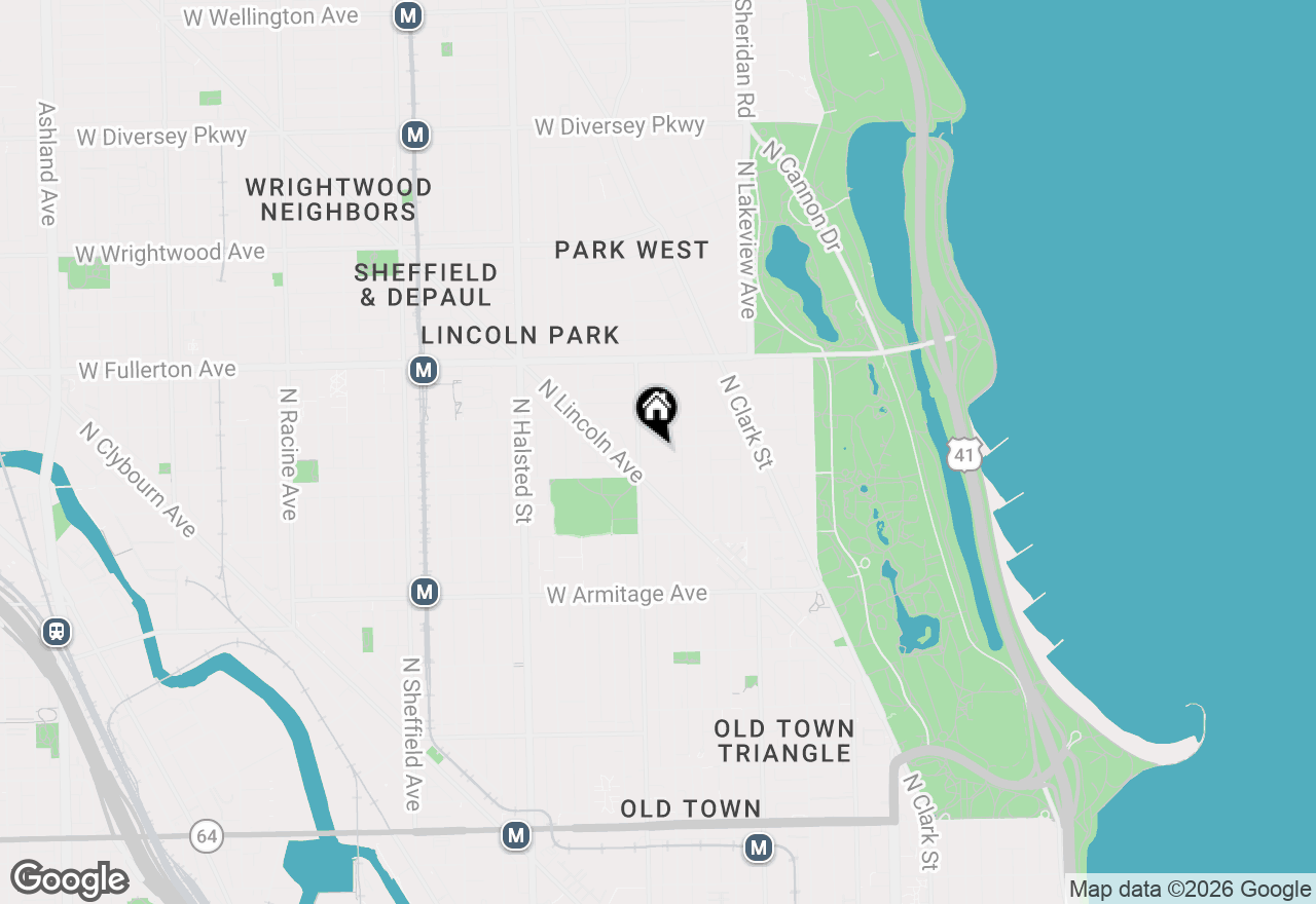 Map of 539 W Grant Street, Chicago, IL 60614