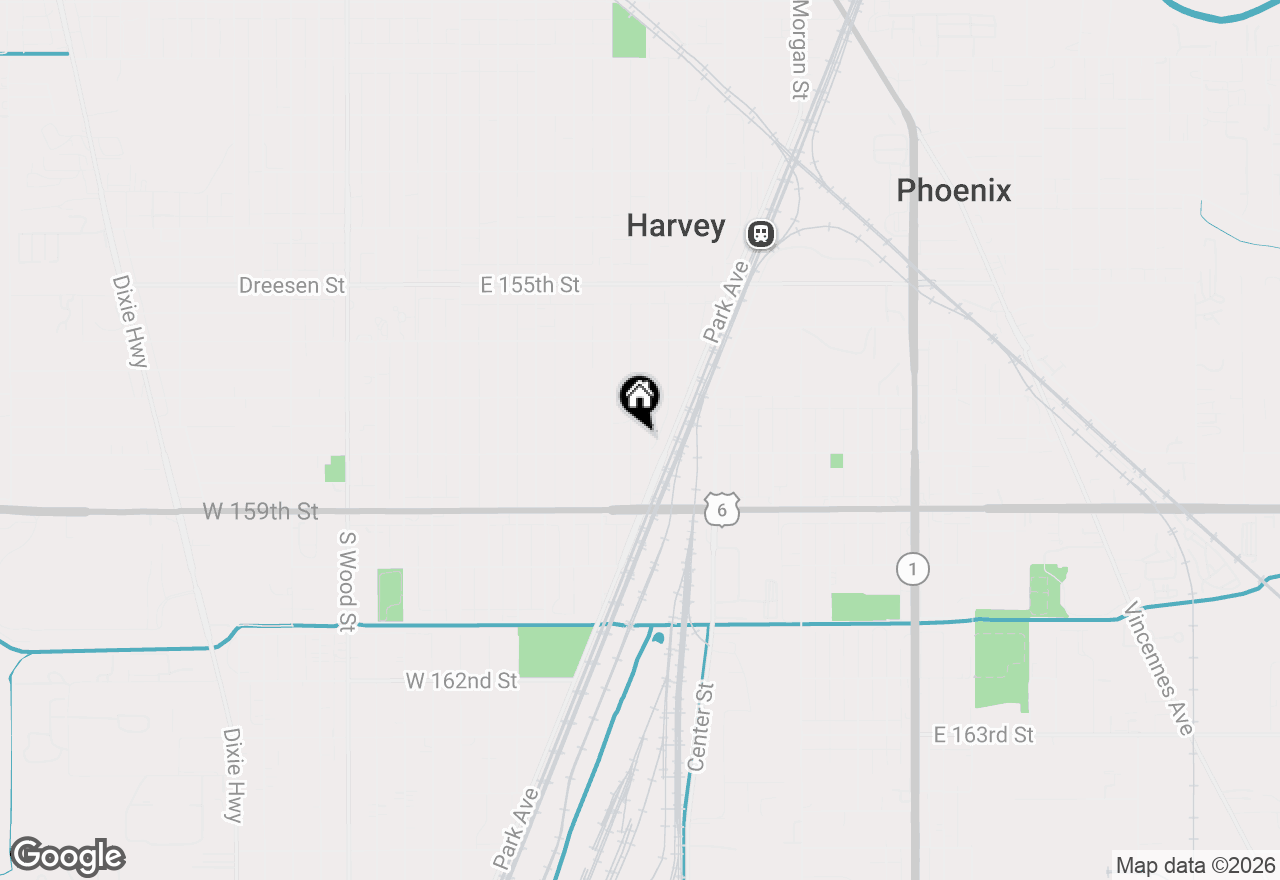 Map of 15736 Turlington Avenue, Harvey, IL 60426