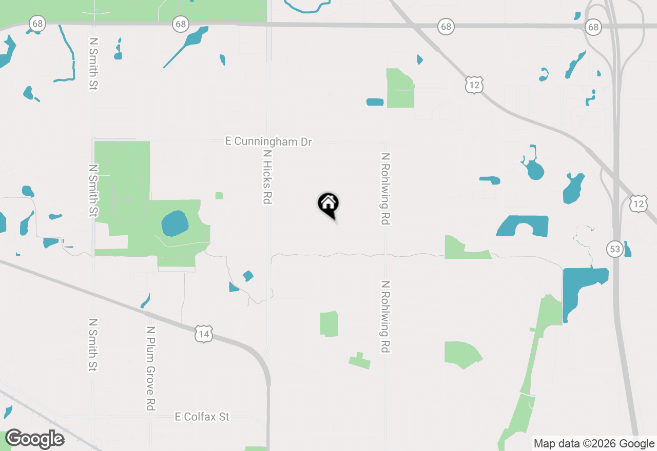 Map of 572 E Monterey Road, Palatine, IL 60074