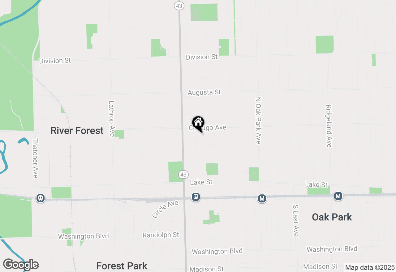 Map of 407 N Marion Street, Oak Park, IL 60302