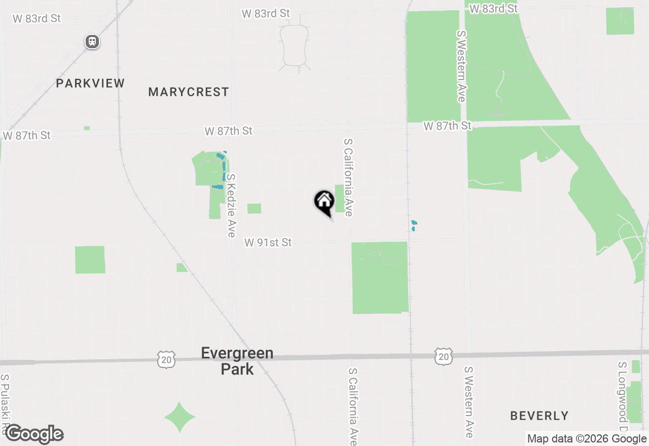 Map of 9021 S Francisco Avenue, Evergreen Park, IL 60805