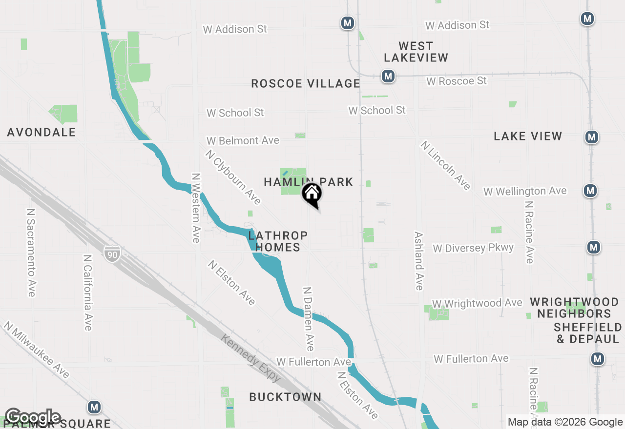 Map of 2917 N Damen Avenue #3N, Chicago, IL 60618
