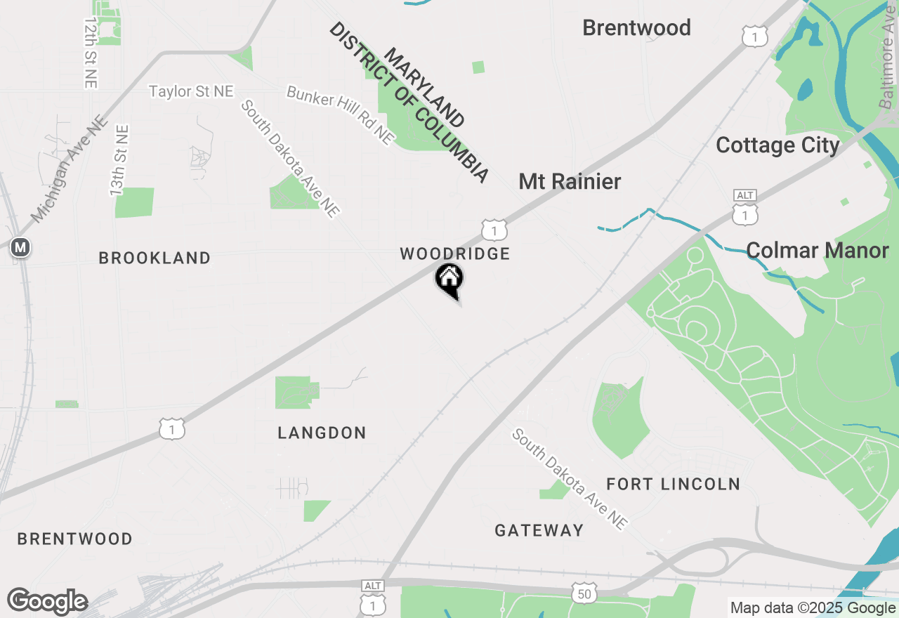 Map of 2639 Myrtle Avenue Ne, Washington, DC 20018