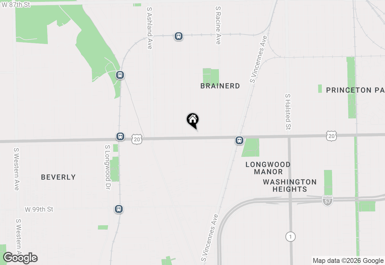 Map of 9442 S Ada Street, Chicago, IL 60620