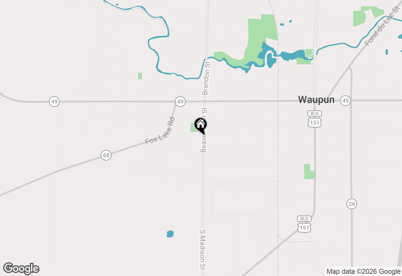 Map of 314 Beaver Dam Street, Waupun, WI 53963