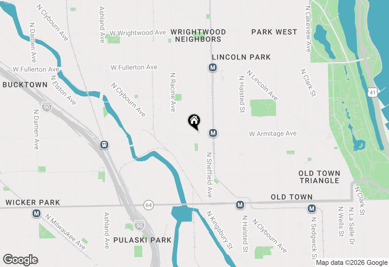 Map of 1054 W Armitage Avenue #A, Chicago, IL 60614