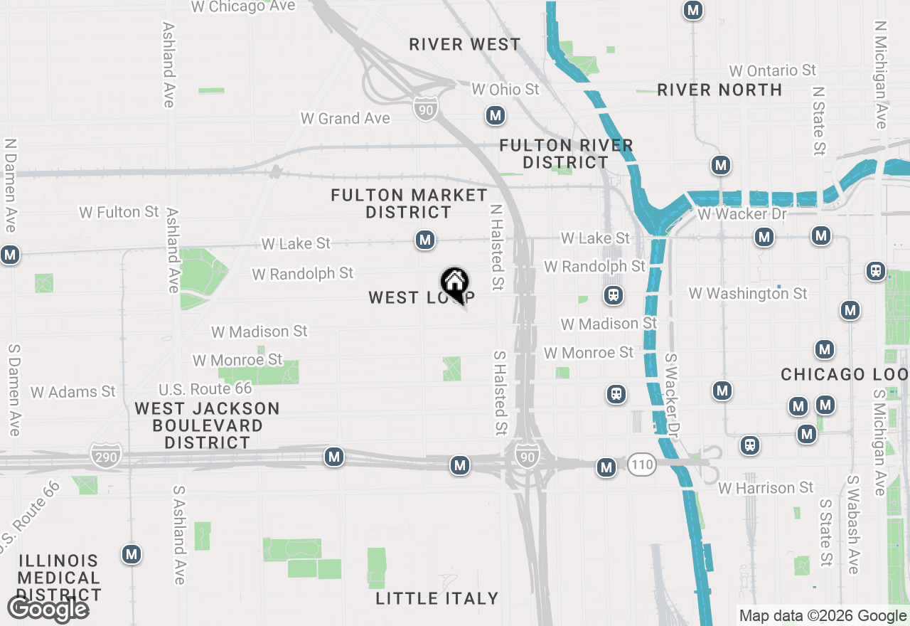 Map of 14 N Peoria Street #6H-7H, Chicago, IL 60607